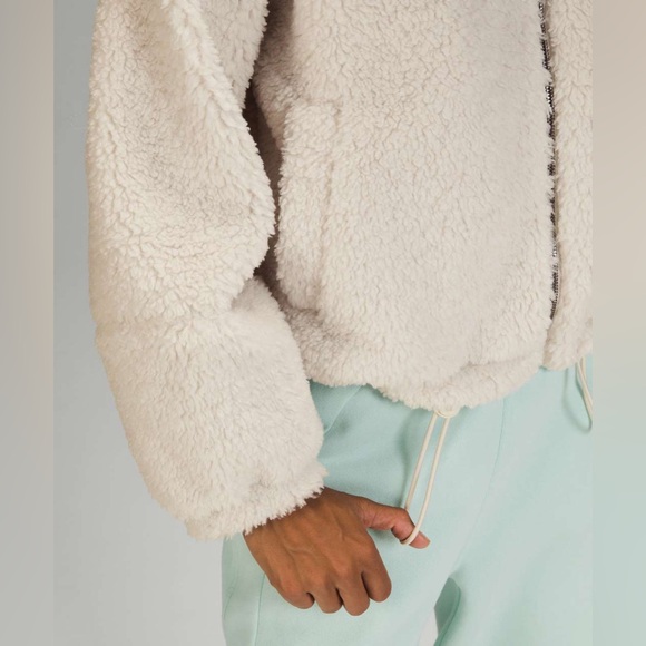 NWT Lululemon Cinchable Fleece Zip-Up Jacket in White Opal - Size 12 - Picture 4 of 14